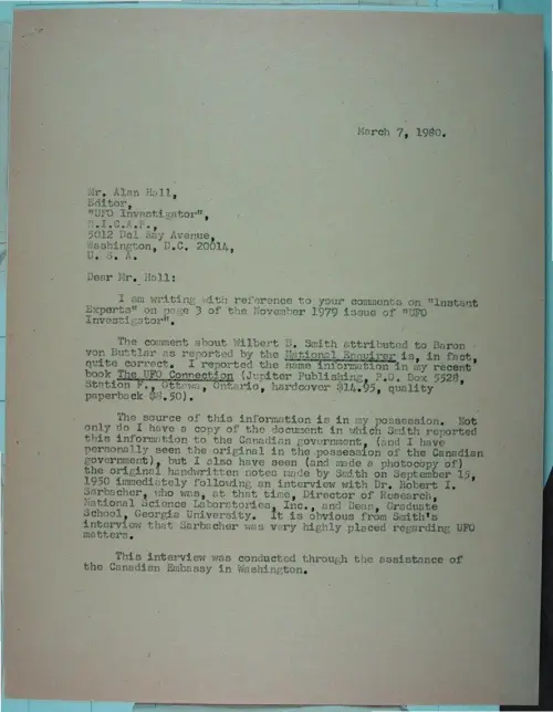 First page of Wilbert Smith Archives Files Box 1131 08 1131-08-p002