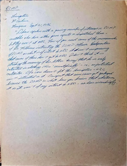 First page of Musgrave RCMP quote