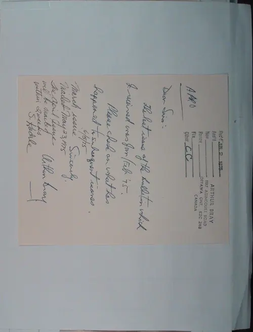 First page of Wilbert Smith Archives Files Box 1130 05 1130-05-p029