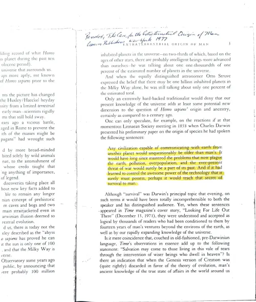 First page of CSe for Et Origin of Man