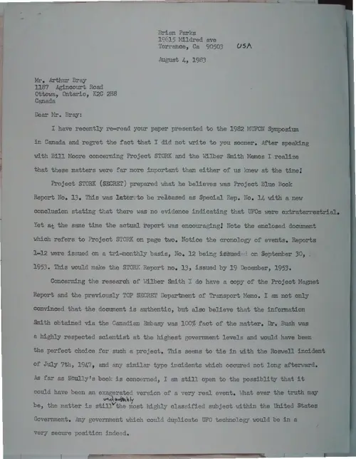 First page of Wilbert Smith Archives Files Box 1131 10 1131-10-p020