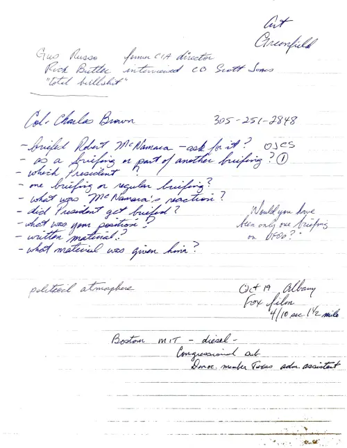 First page of Johnson Col Charles Brown