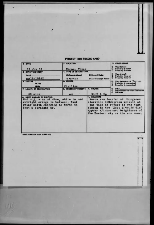 First page of 1958.06 - 8847734 - Pecos, Texas