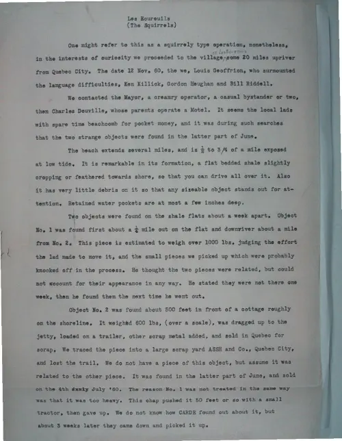 First page of Wilbert Smith Archives Files Box 1131 19 1131-19-p292