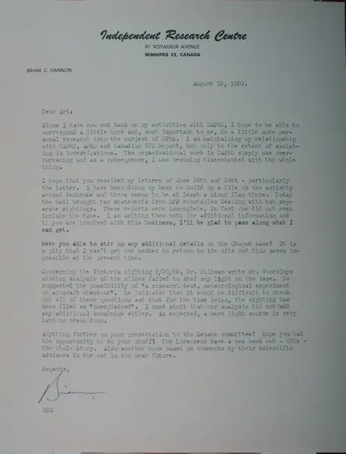 First page of Wilbert Smith Archives Files Box 1130 09 1130-09-p014