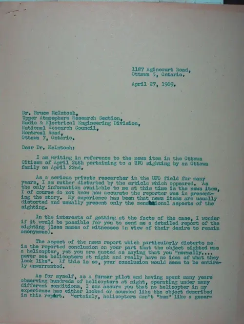 First page of Wilbert Smith Archives Files Box 1131 18 1131-18-p001
