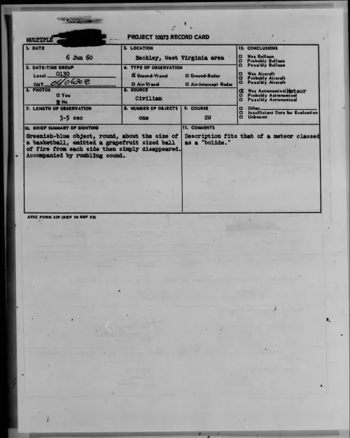 First page of 1960.06 - 7813230 - Beckley, West Virginia area