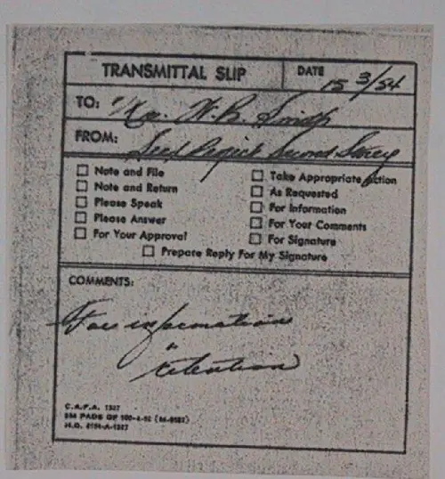 First page of Wilbert Smith Archives Files Box 1131 11 1131-11-p008