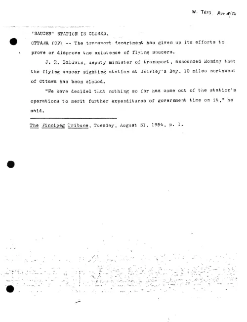 First page of Canada FLYING Saucer Observatory 3