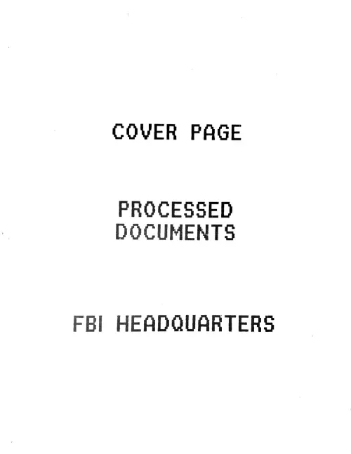 First page of Bill Moore Moore FBI File and Appeal