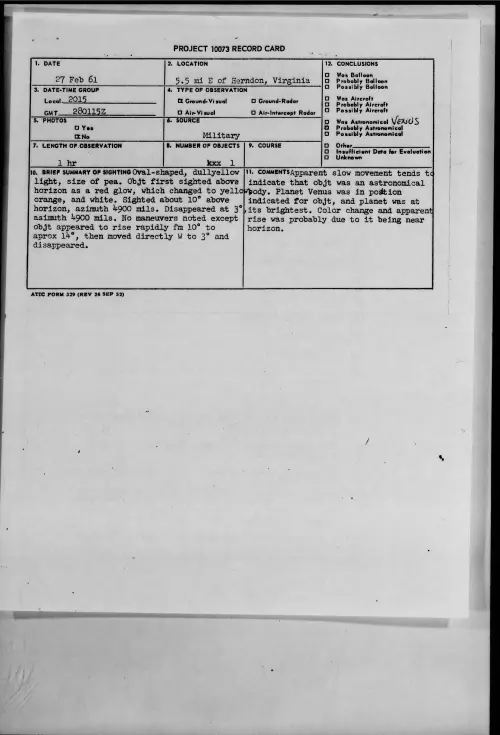 First page of 1961.02 - 8638531 - 5.5 mi E of Herndon, Virginia