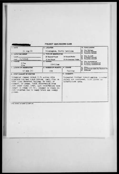 First page of 1960.08 - 7823104 - Wilmington, North Carolina