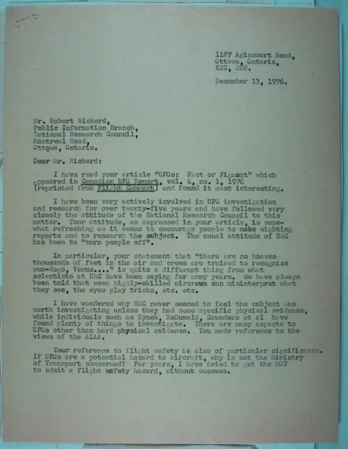 First page of Wilbert Smith Archives Files Box 1131 06 1131-06-p030