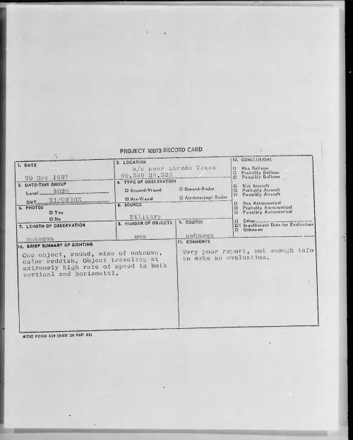 First page of 1957.05 - 6789885 - a-c near Laredo Texas 99.53W 28.32N