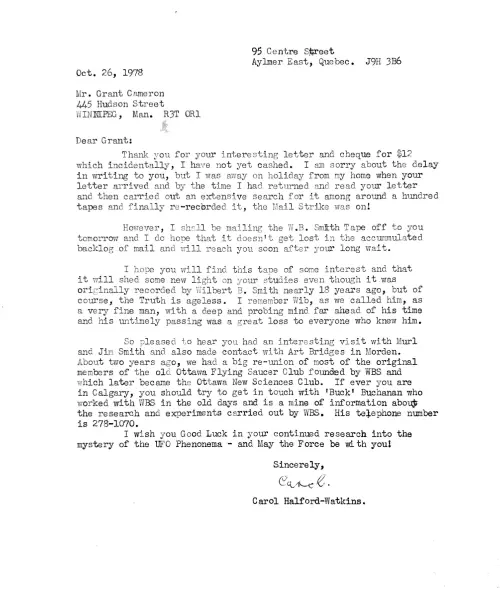 First page of Canada Carol Halfird-Watkins