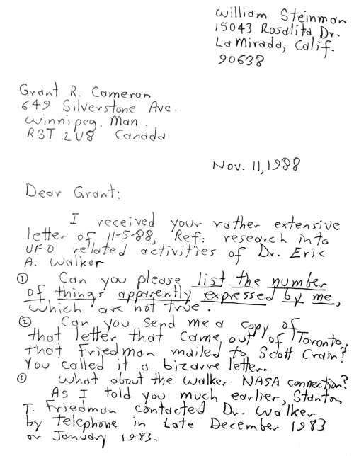 First page of Dr. Eric Walker Bill Steinman 7