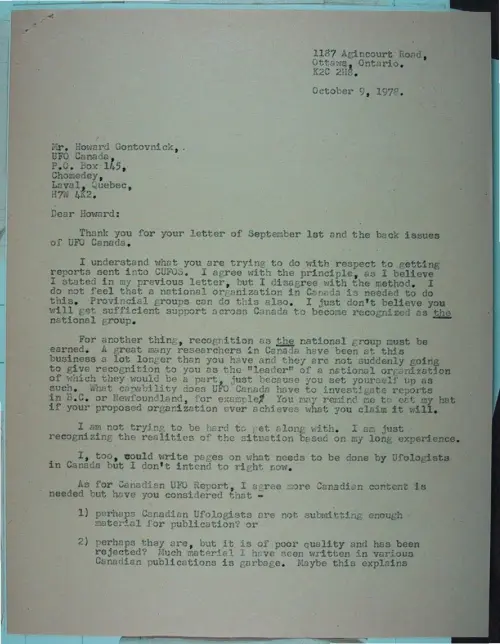 First page of Wilbert Smith Archives Files Box 1131 16 1131-16-p003