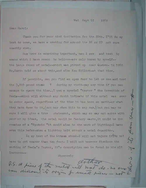 First page of Wilbert Smith Archives Files Box 1131 19 1131-19-p171