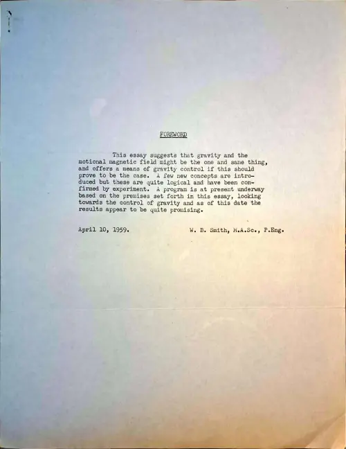 First page of Canada Smith Gravity Control