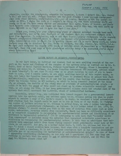 First page of Wilbert Smith Archives Files Box 1131 19 1131-19-p126