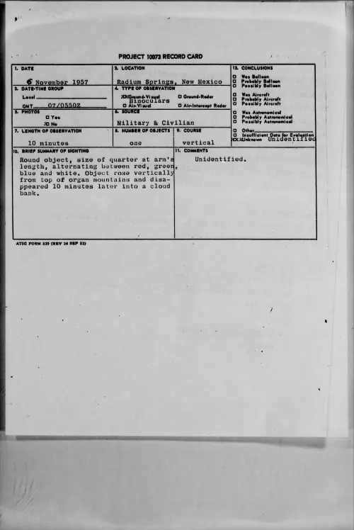 First page of 1957.11 - 6780756 - Radium Springs, New Mexico