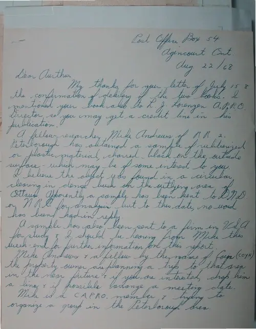 First page of Wilbert Smith Archives Files Box 1131 01 1131-01-p042