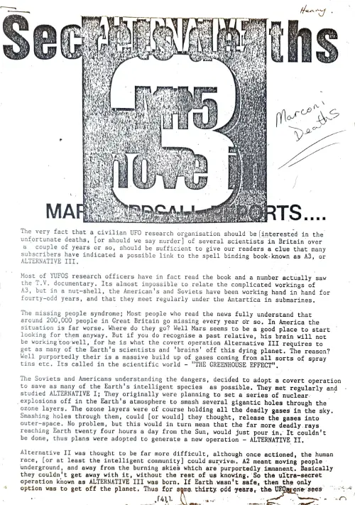 First page of Marconi Deaths
