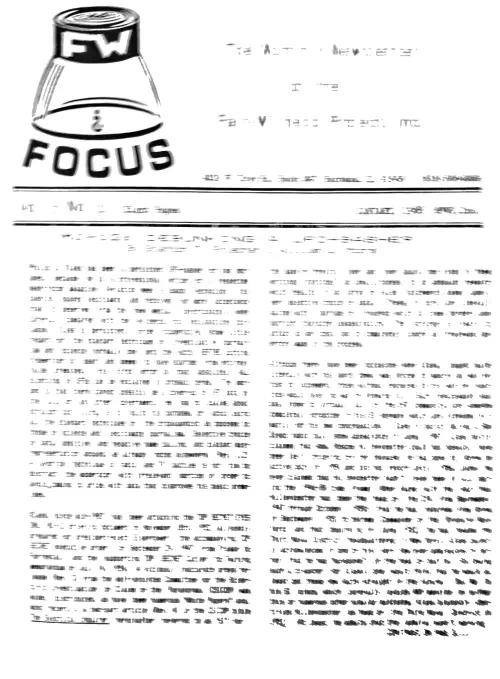 First page of Bill Moore Focus January 1988