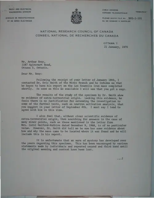 First page of Wilbert Smith Archives Files Box 1131 19 1131-19-p149
