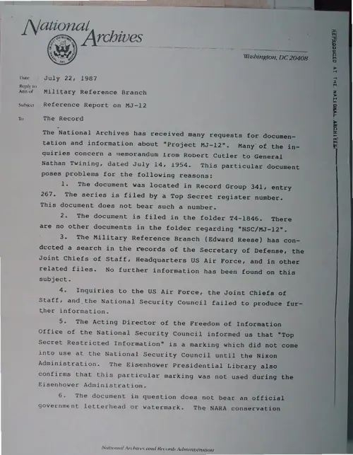 First page of Wilbert Smith Archives Files Box 1131 02 1131-02-p147