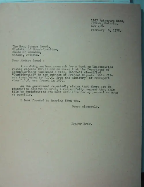 First page of Wilbert Smith Archives Files Box 1130 18 1130-18-p033