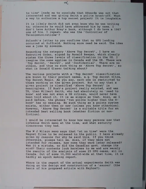First page of Wilbert Smith Archives Files Box 1131 03 1131-03-p161