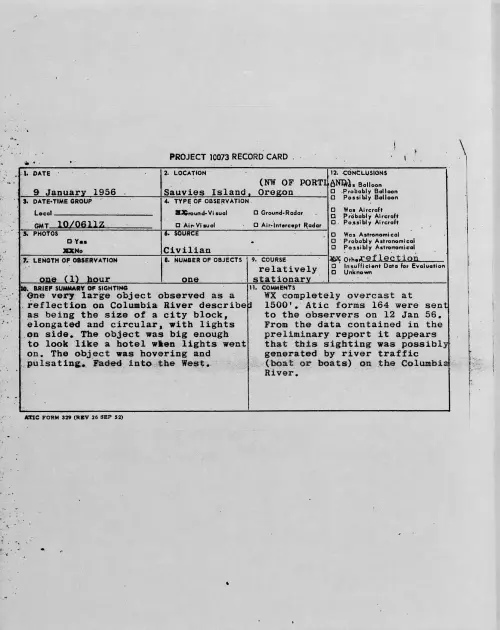 First page of 1956.01 - 7340263 - Sauvies Island, Oregon