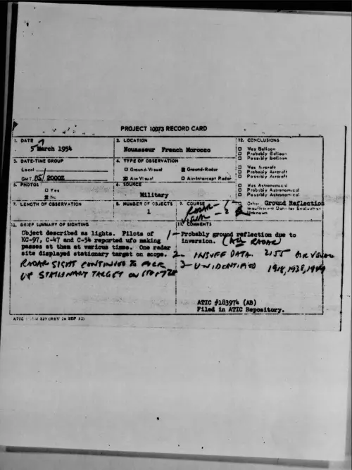 First page of 1954.03 - 6780595 - Nouasseur French Morocco