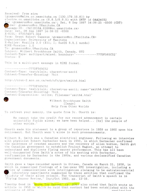 First page of Project Magnet Official Status 1