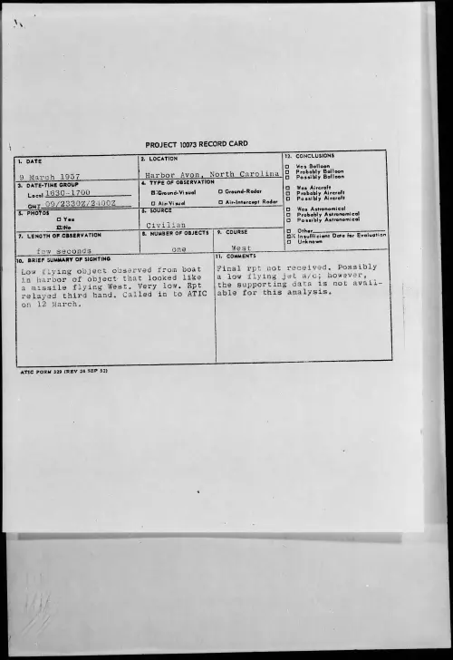 First page of 1957.03 - 6787395 - Harbor Avon, North Carolina