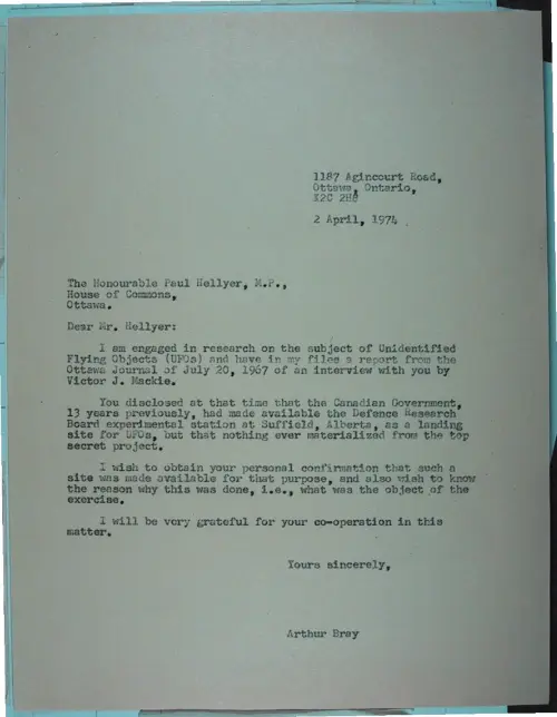 First page of Wilbert Smith Archives Files Box 1131 15 1131-15-p021