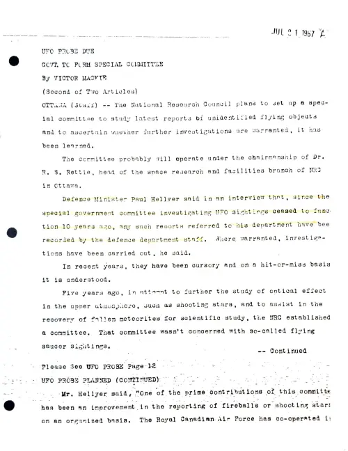 First page of Canada Canada UFO Landing Base 2