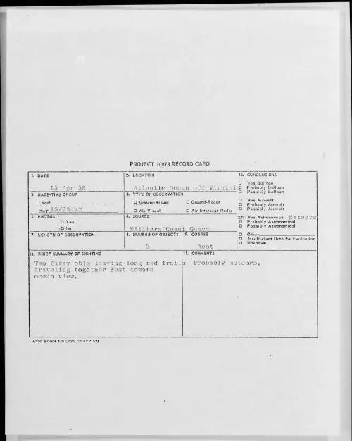 First page of 1958.04 - 6967830 - Atlantic Ocean off Virginia