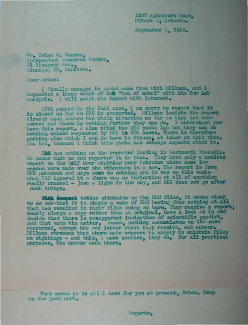 First page of Wilbert Smith Archives Files Box 1130 09 1130-09-p011