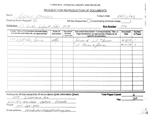 First page of Johnson Missiles