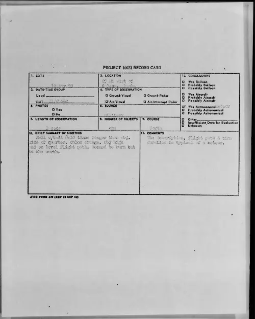 First page of 1959.03 - 9079549 - 25 Mi West of Galena, Alaska