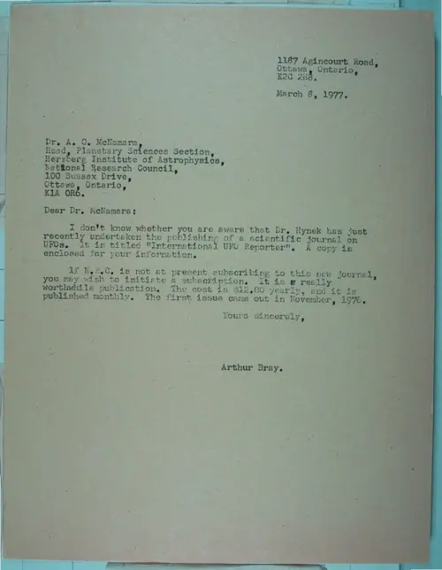 First page of Wilbert Smith Archives Files Box 1131 06 1131-06-p032