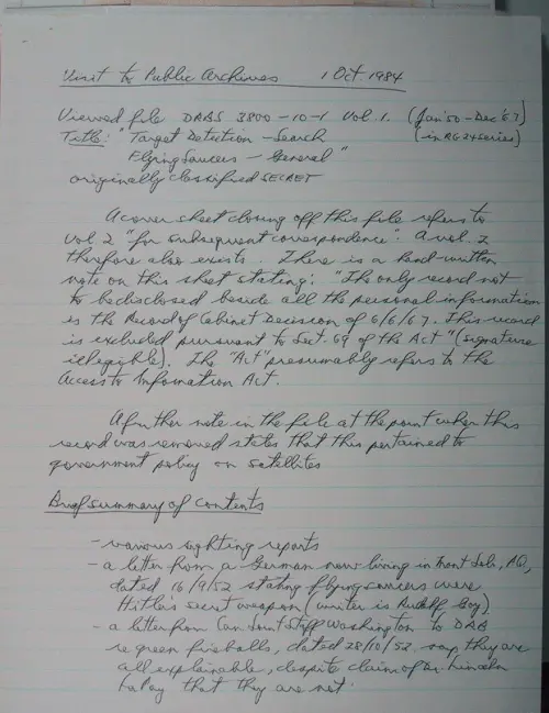 First page of Wilbert Smith Archives Files Box 1130 18 1130-18-p005
