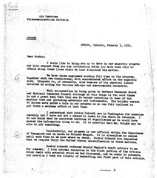 First page of Project Magnet 4