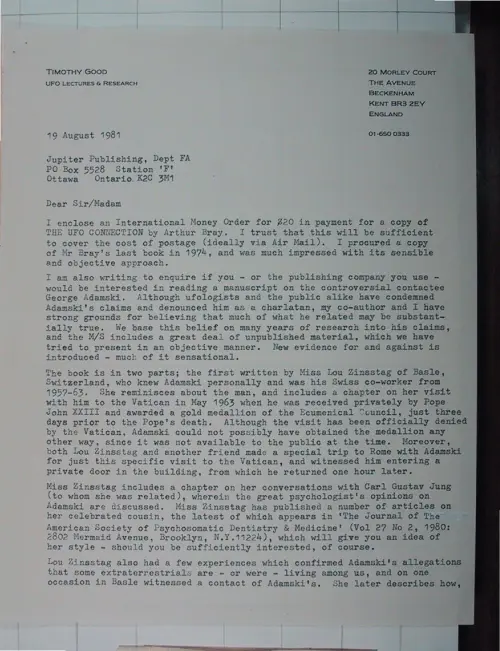 First page of Wilbert Smith Archives Files Box 1130 04 1130-04-p003