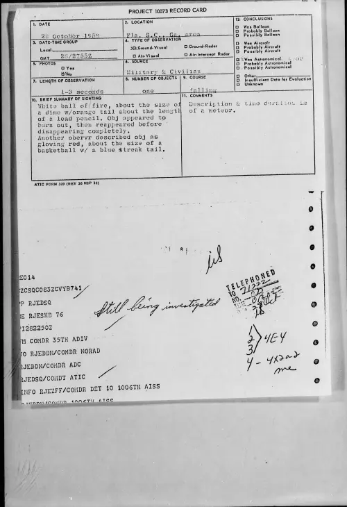 First page of 1958.10 - 7201328 - Fla, S.C., Ga, Area