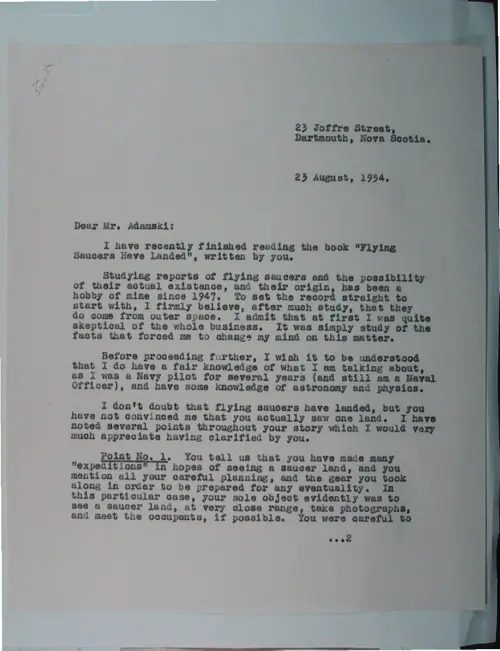 First page of Wilbert Smith Archives Files Box 1130 04 1130-04-p087