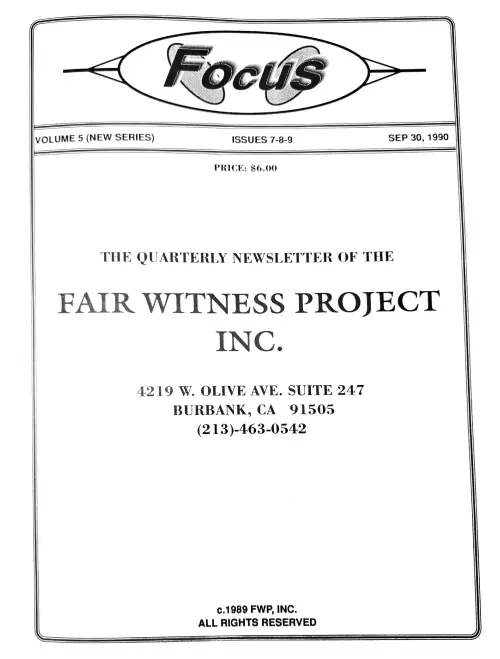First page of Bill Moore Focus Sepember 1990