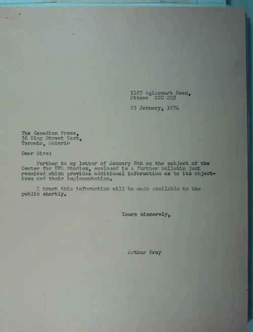 First page of Wilbert Smith Archives Files Box 1130 10 1130-10-p157